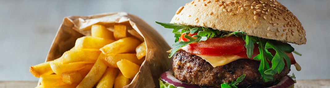 Specialty Burger with fries